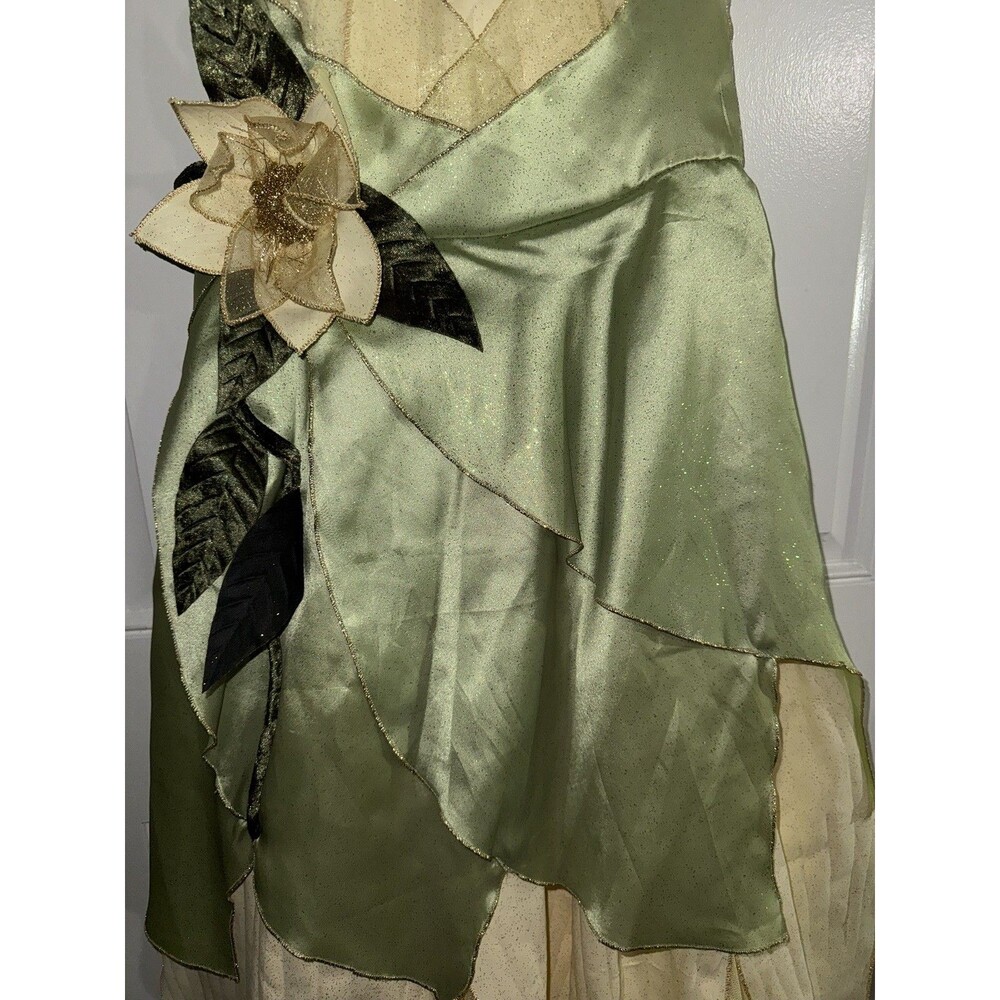 Disney Princess & the Frog Tiana Deluxe Costume Dress Size 7/8 Years Rare Style - Picture 6 of 12